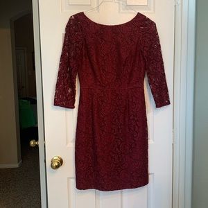 Maroon Lace JCrew Dress